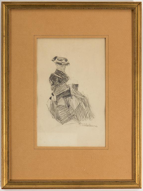 CARL WILHELMSON, pencil drawing, stamped from the estate.