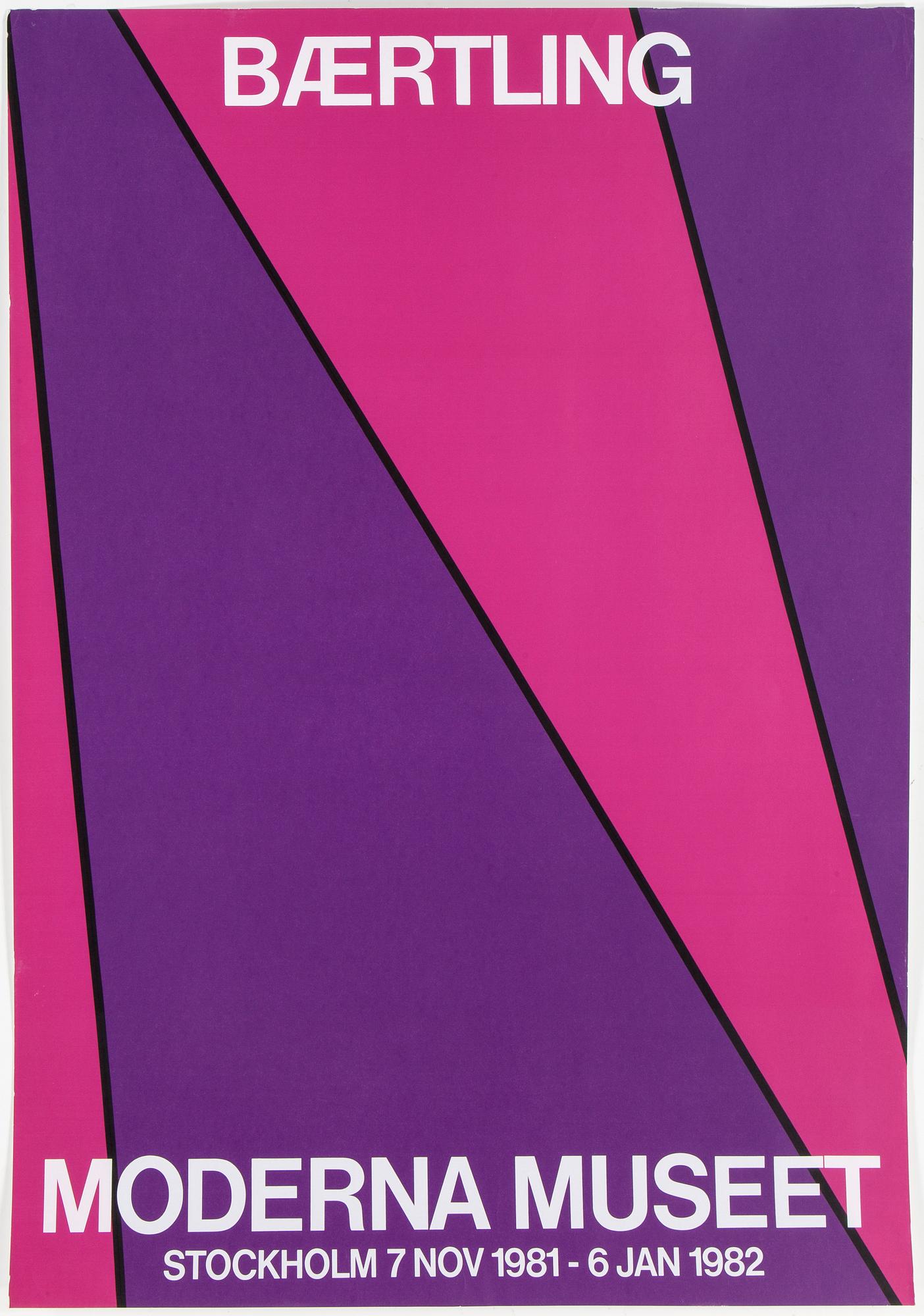 Utställningsaffisch, Moderna Museet 7 november 1981 - 6 jan 1982.