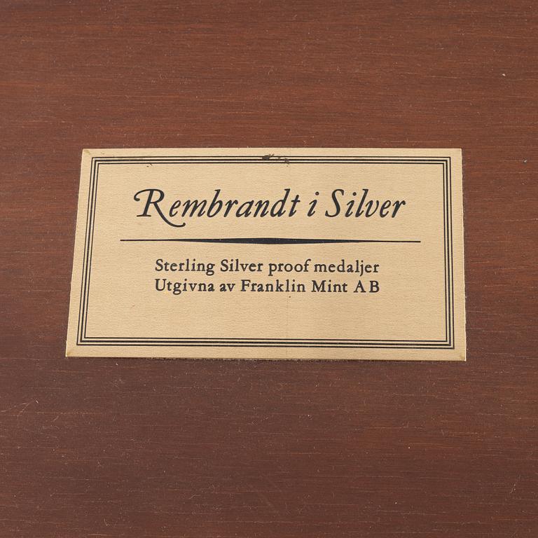 50 sterling silver medals, 'Rembrandt i silver', Franklin Mint AB.