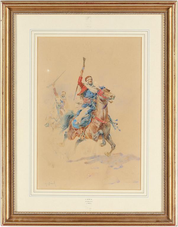 ALPHONSE BIRCK, akvarell, signerad.