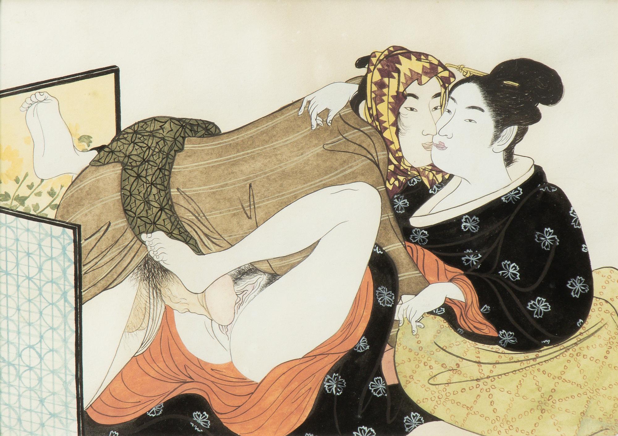Unidentified artist, Erotic scene, Japan, 20th century.