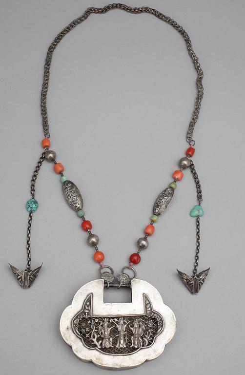 RÖKELSEKAR, vitmetall, orientalisk, 1900-tal.