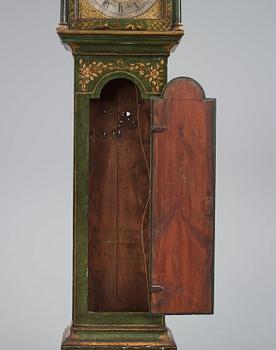 A longcase clock by B Shuckforth (1754- 1760).