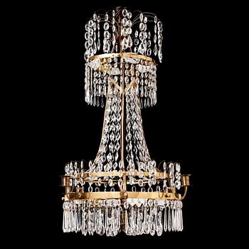 1274. A late Gustavian circa 1800 five-light chandelier.