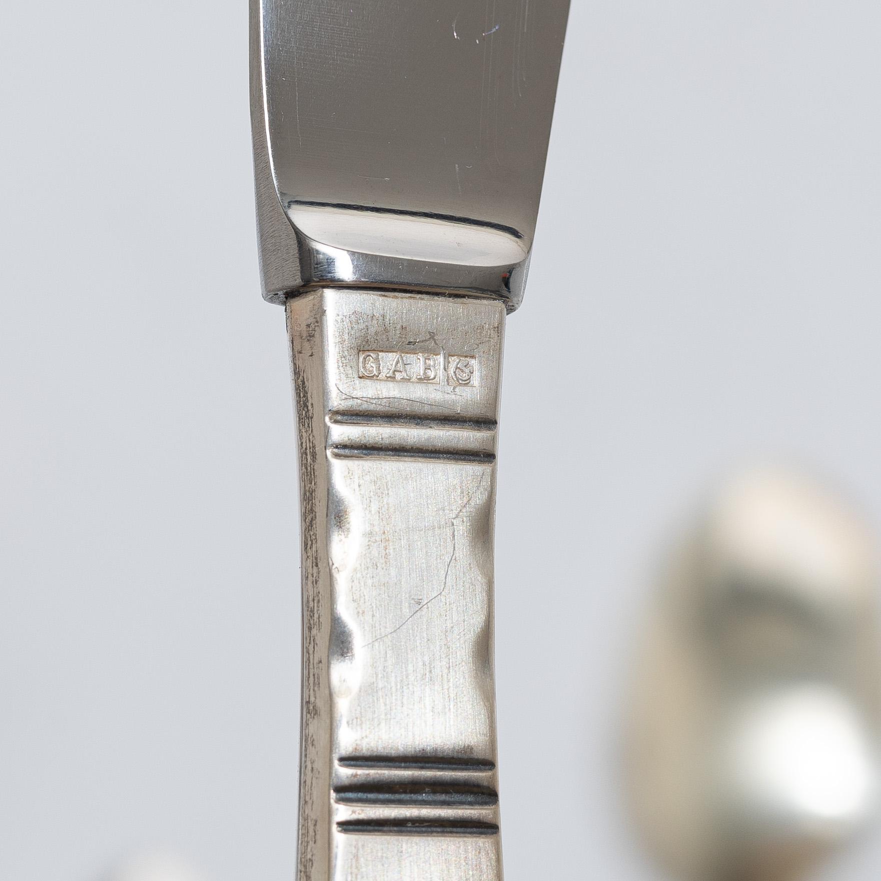 Jacob Ängman, bestickservis, 89 delar, silver, "Rosenholm", GAB, Eskilstuna, 1961-87.