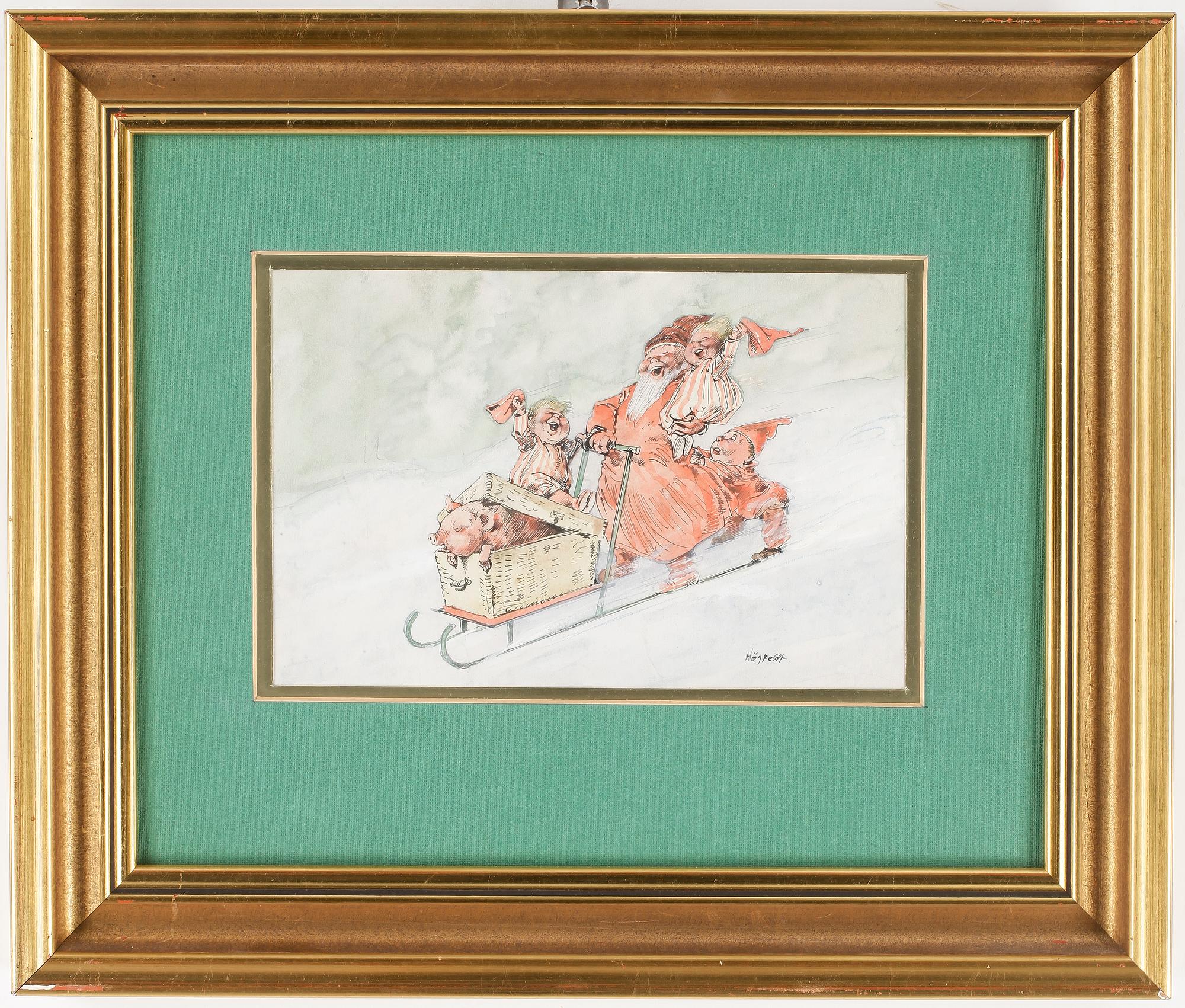 ROBERT HÖGFELDT, gouache, signerad.