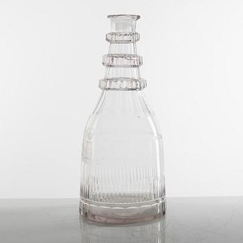 Karaff, Reijmyre Glasbruk, 1810-tal, graverad av Anders Spolander.