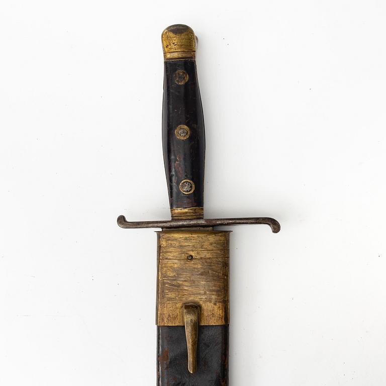 A Swedish cutlass 1810 pattern, with scabbard.