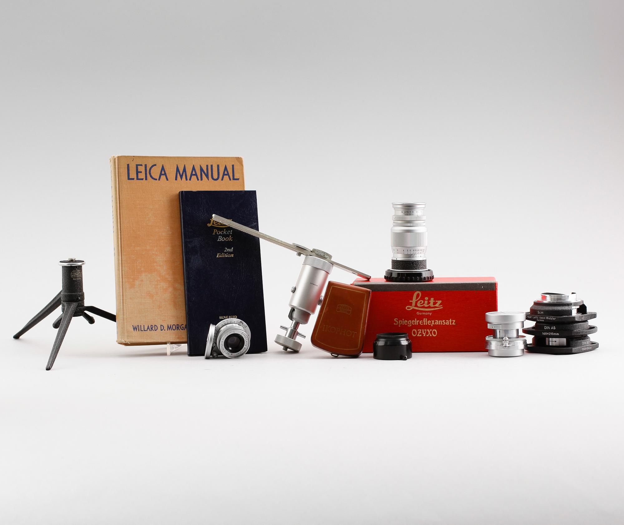 KAMERA med OBJEKTIV och VISOFLEX I, 1+3+1, Leica IIIg, nr. 877 071, Ernst Leitz, GMBH Wetzlar, Tyskland. 1957.