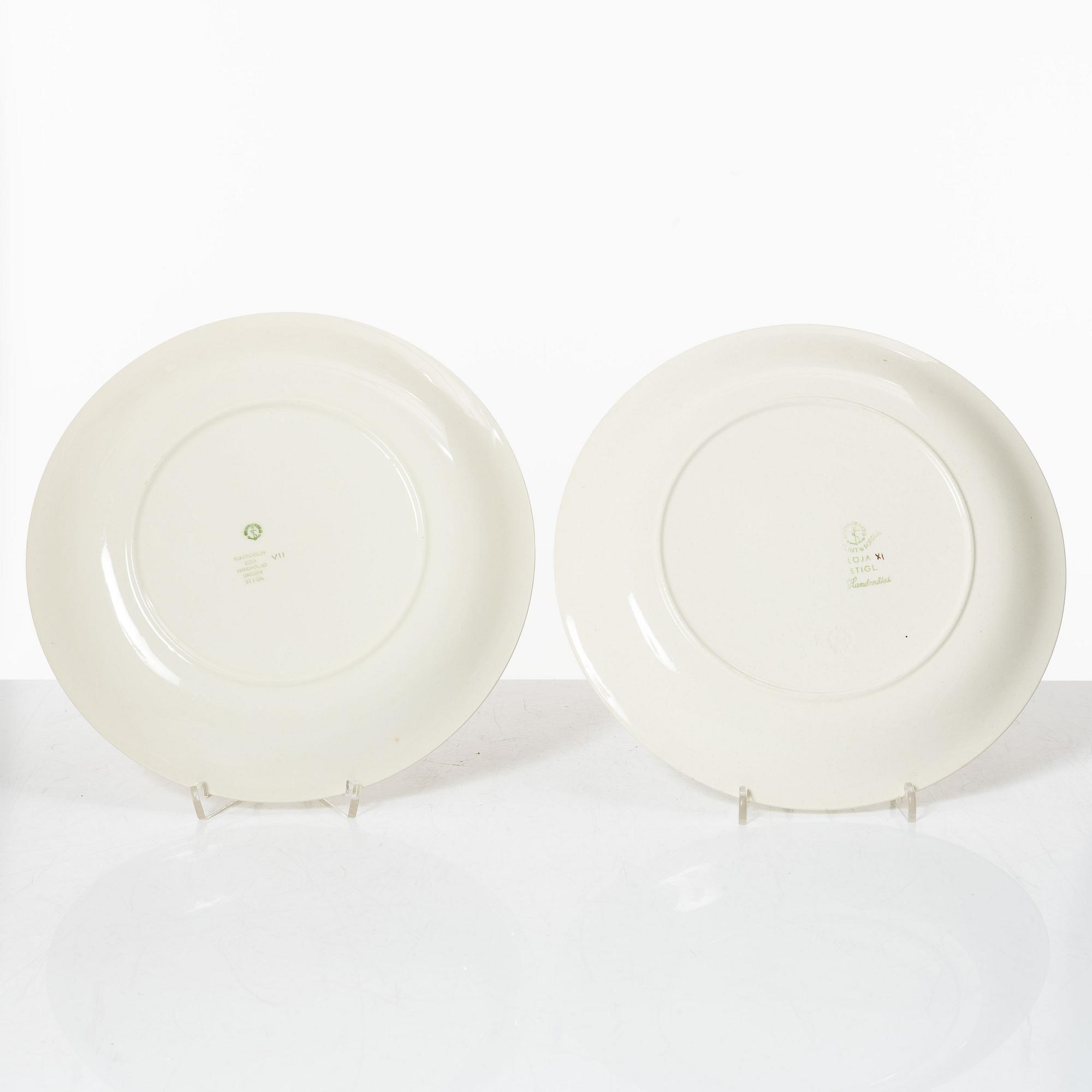 Stig Lindberg, five 'Löja' plates, Gustavsberg.