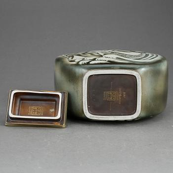 URNA med LOCK, stengods. "Flambé", Gunnar Nylund och Carl-Harry Stålhane, Rörstrand 1930/40-tal.