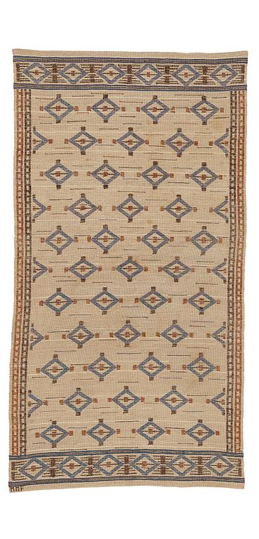 Märta Måås-Fjetterström, A textile, flat weave, ca 143-145,5 x 75,5-78 cm, signed MMF.