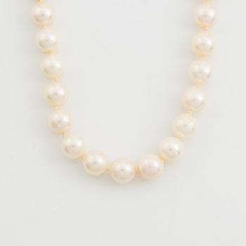 Cultured pearl necklace, clasp 18K gold.