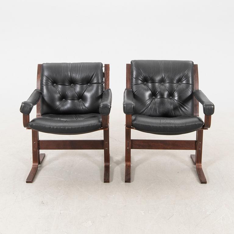Ingmar Rolling, armchairs 1 pair, Westnofa Furniture, Norway, 1970s.
