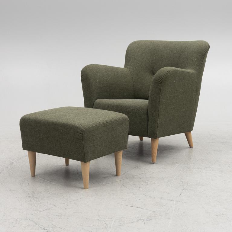 Armchair with footstool, "Nova", Swedese, 2020s.