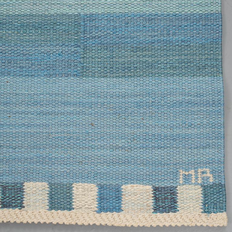 Marianne Richter, Matto, "Muren ljusblå", flat weave, ca 177 x 137,5-139 cm, signed AB MMF MR.
