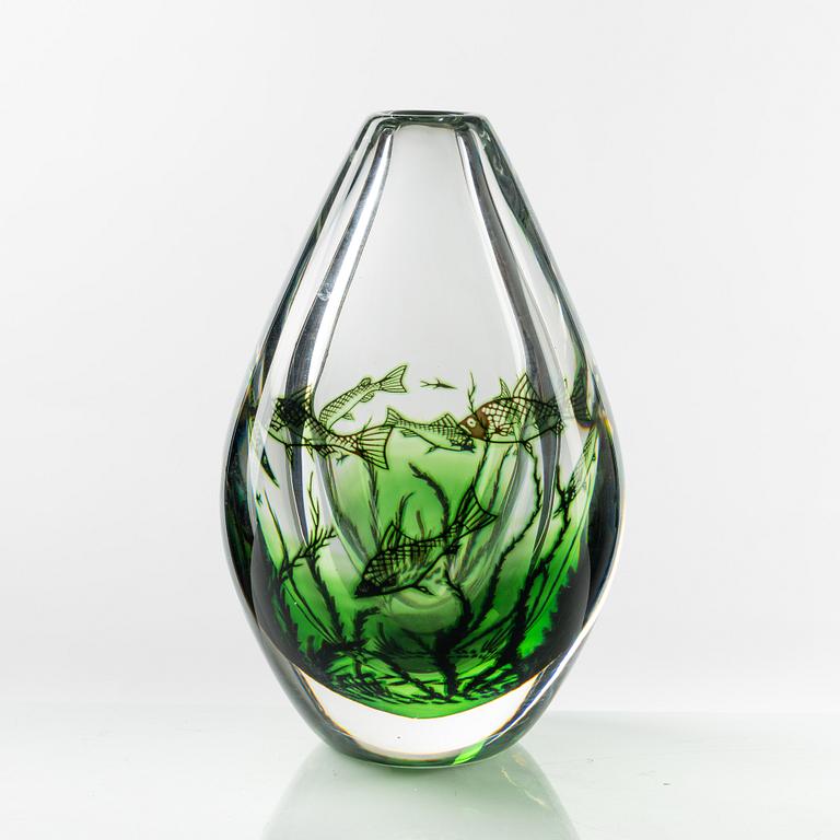 Edward Hald, a graal glass vase Orrefors 1976.