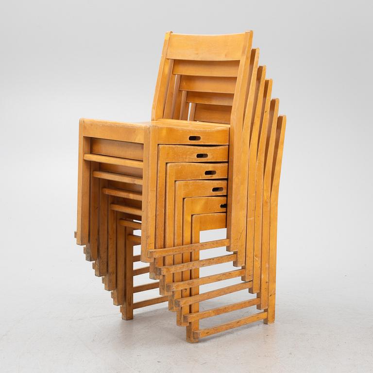 Sven Markelius, chairs, 6 pcs, "Orkesterstolen", mid-20th century.