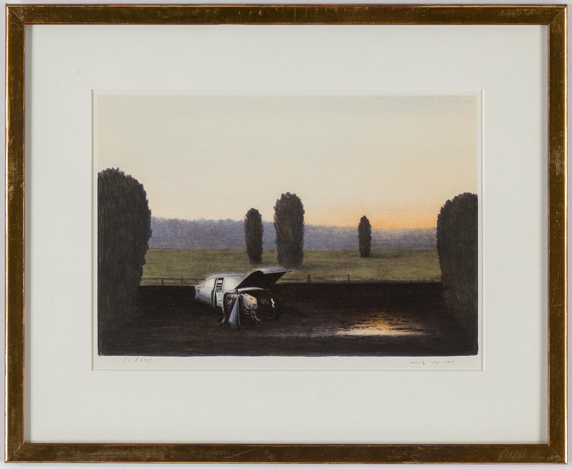 ULF WAHLBERG, litografier, 2 st, 1976, 2001, signerade provtryck, 51/295.