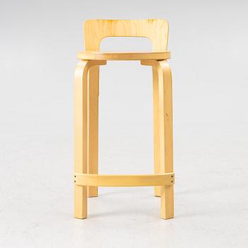 Alvar Aalto, bar stool, K65, Artek, Finland, contemporary production.