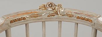 A Gustavian 18th century armchair by O Eriksson, Lindome.