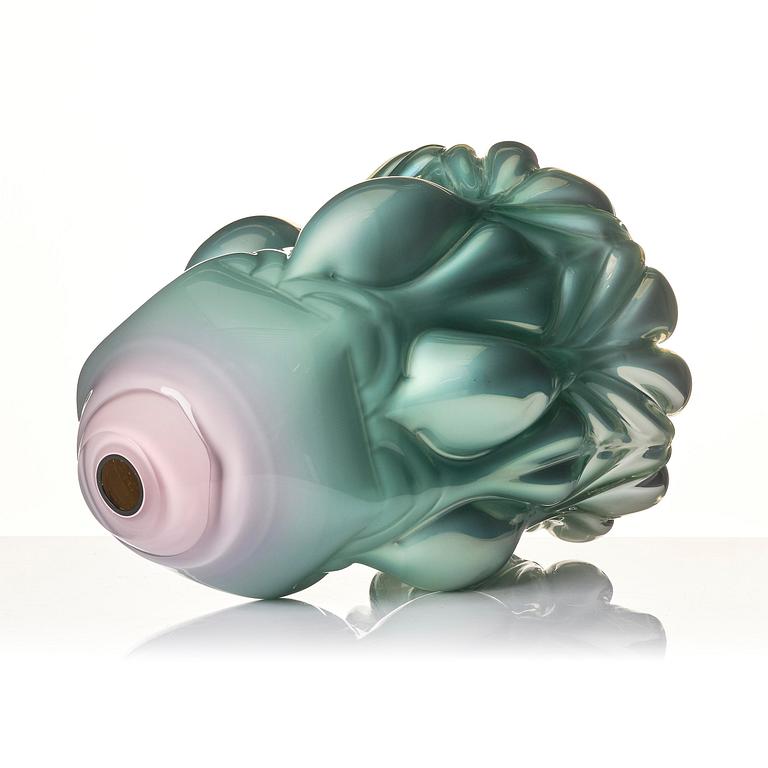 Hanna Hansdotter, skulptur, "Dripping Print", glas, The Glass Factory, Boda Glasbruk, 2019.