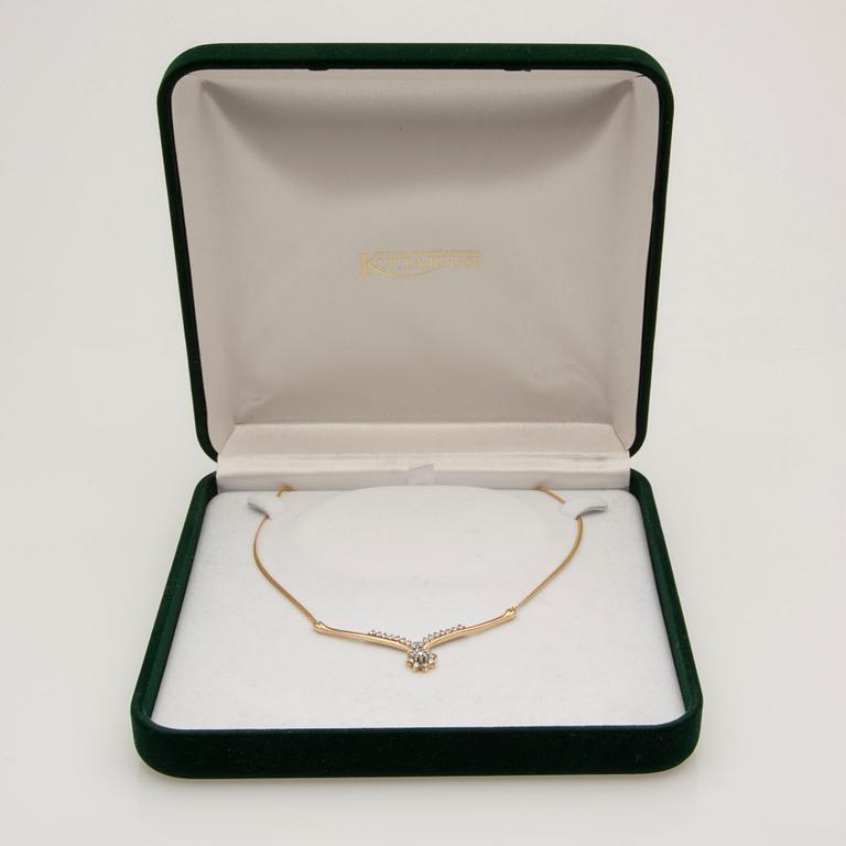HALSSMYCKE, briljantslipade diamanter, 14K guld.