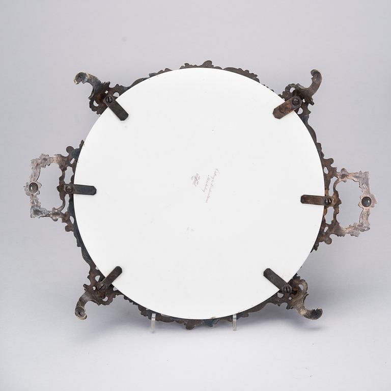 BRICKA, flintgods och patinerad mässing, Östberg & Lenhardtsons Aktiebolag, Rörstrand, sekelskiftet 1800/1900.