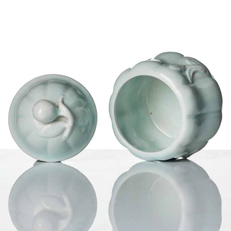 Wilhelm Kåge, a ceramic vase and a  lidded bowl, Gustavsberg 1927-28.
