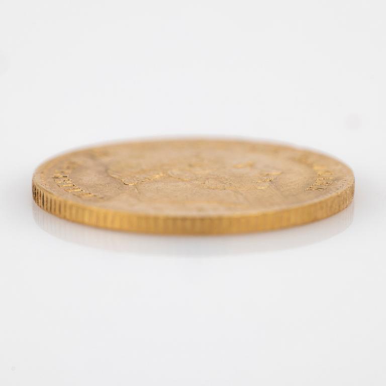 Gold coin Denmark, Christian IX 20 crowns, 1876.