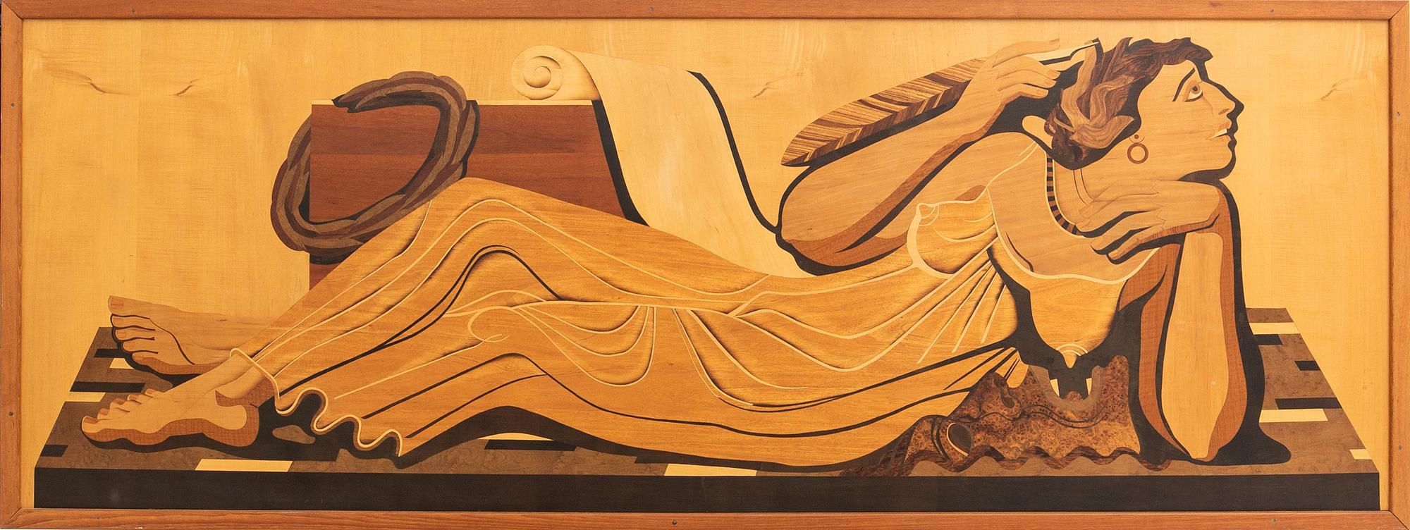 Wall panel Swedish Modern 1930s/40s possibly Mjölby Intarsia.