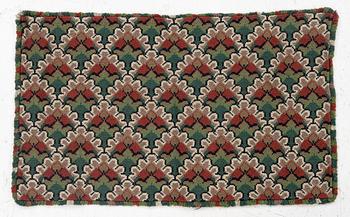 Carriage cushion, cross-stitch, Skåne, circa 1900. approx. 79x48 cm.