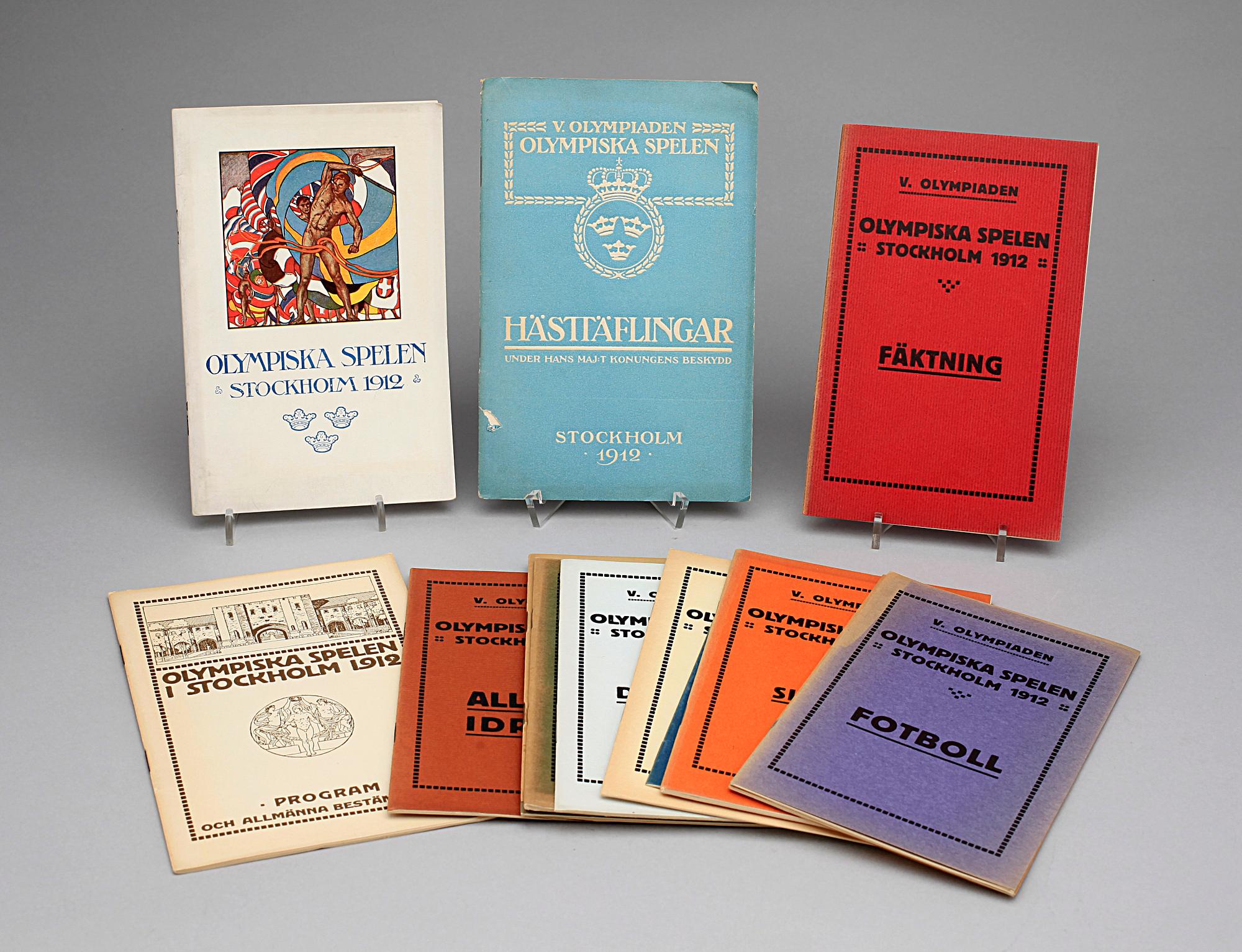 BROSCHYRER, 15 st, Olympiska Spelen i Stockholm 1912.
