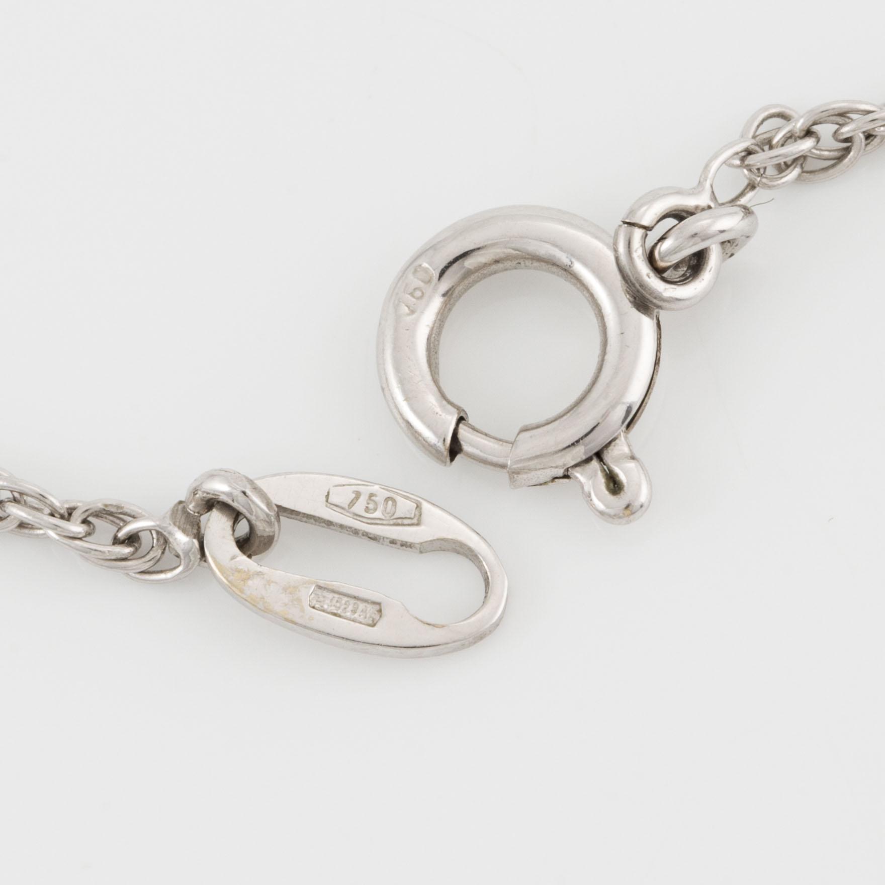 Necklace, 18K white gold with enamel and small diamonds.