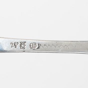 A Swedish silver rat-tail spoon, mark of Jacob Brunck, Stockholm 1733.