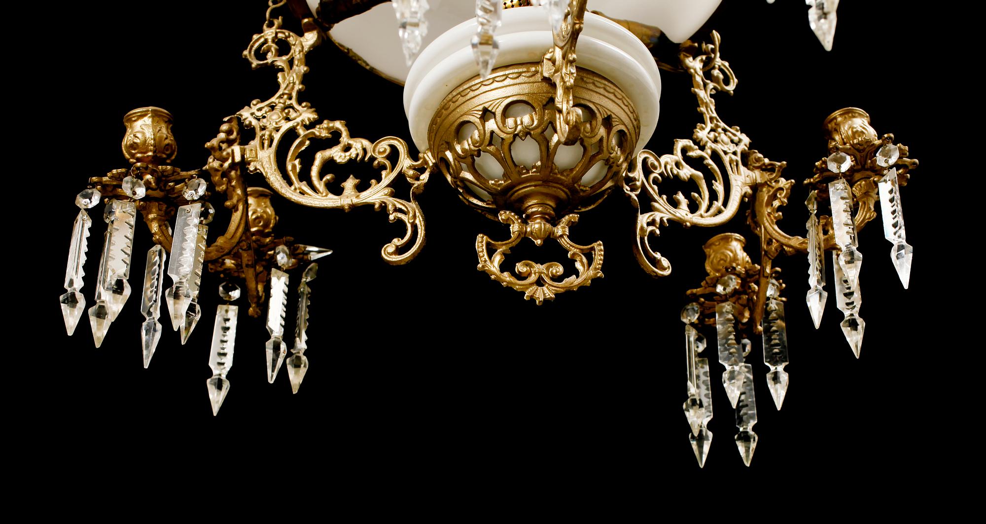 TAKFOTOGENLAMPA, bronserad metall, sekelskiftet 1900. H ca 110.