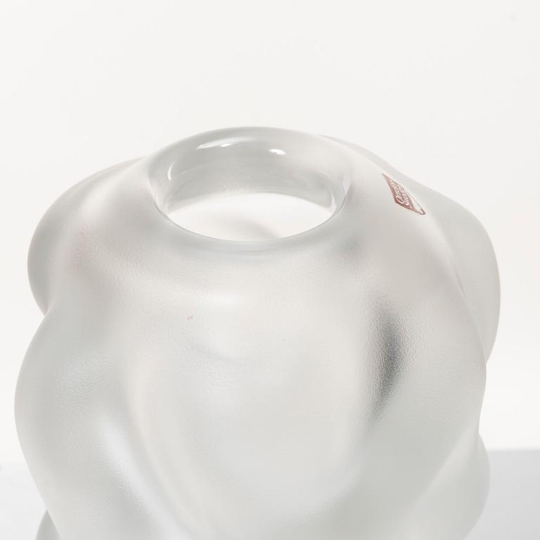 Per B. Sundberg, Vase, glass, Orrefors, signed.