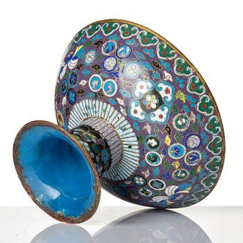 A cloisonné stem cup, Qing dynasty, 19th century.