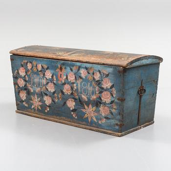 a wooden chest marked 1846.