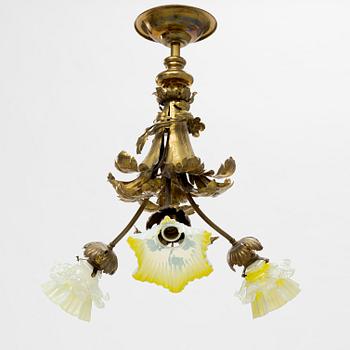 Ceiling lamp for 3 lights, Art Nouveau, early 20th century.