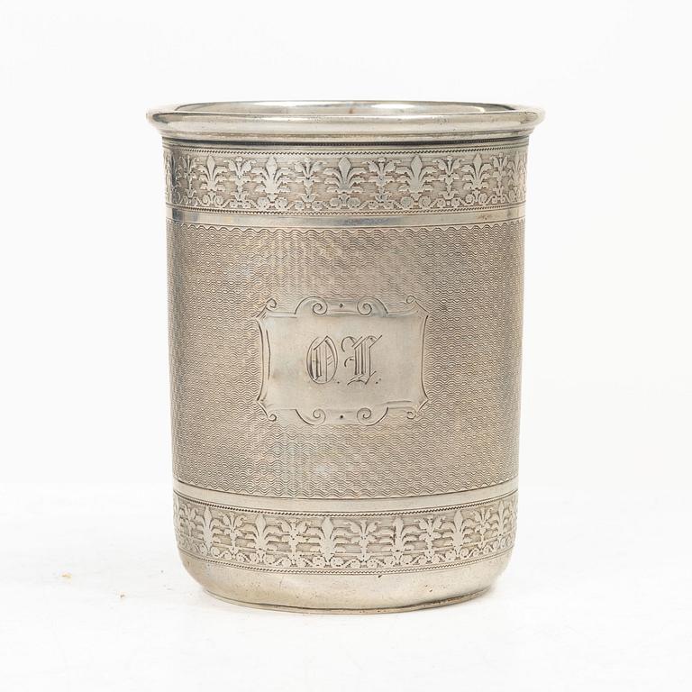 A Finnish silver beaker, mark of Otto Roland Mellin, Helsinki, 1882.