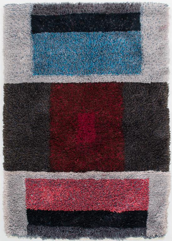 Katri Mattila, A Finnish long pile rug. Circa 165x115 cm.