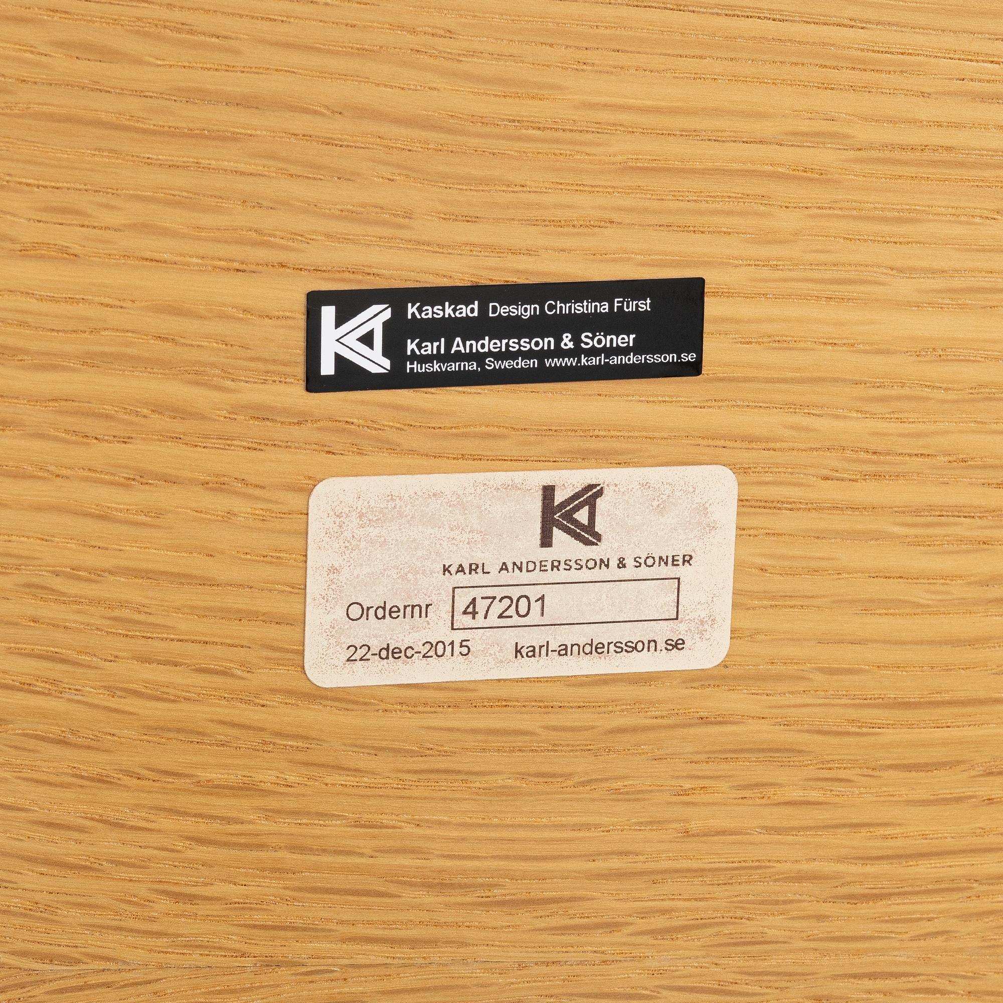 Christina Fürst, coffee table, “Kaskad”, Karl Andersson, late 20th century.