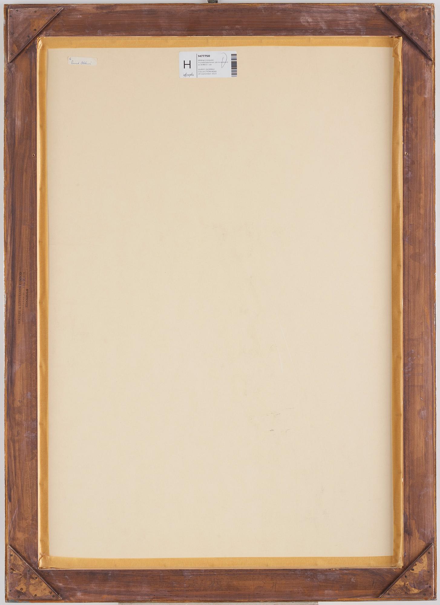 Hilding Linnqvist, "Trumpetblommor på terassbord".