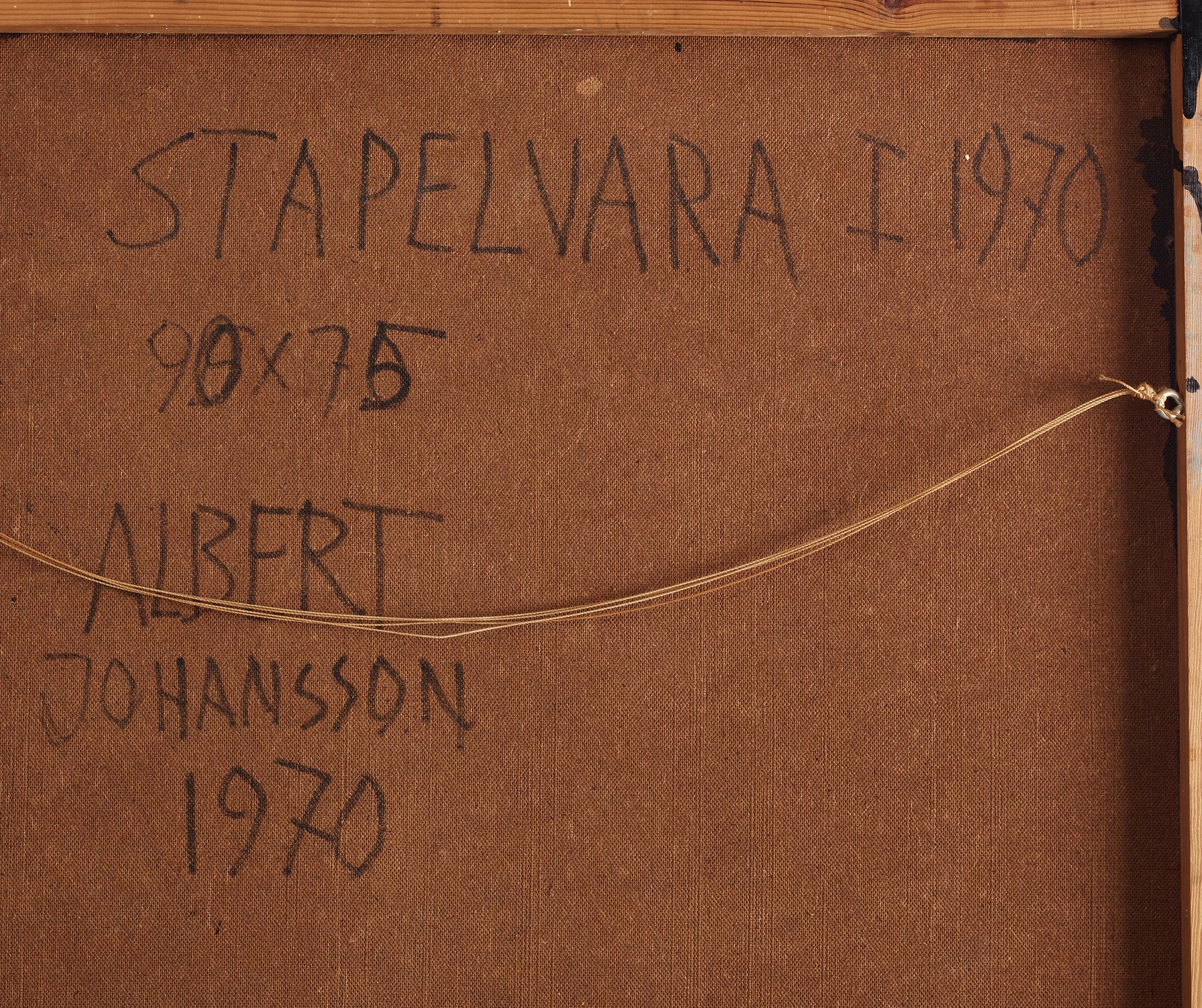 Albert Johansson, blandteknik och assemblage. Signerad och daterad 1970 a tergo.