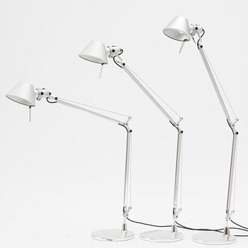 Michele De Lucchi & Giancarlo Fassina, three 'Tolomeo' table lamps, Artemide, Italy.