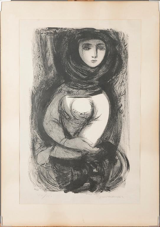 CIPRIANO DOURADO DOS SANTOS, litografia, signeerattu, päivätty 62 ja numeroitu 44/150.