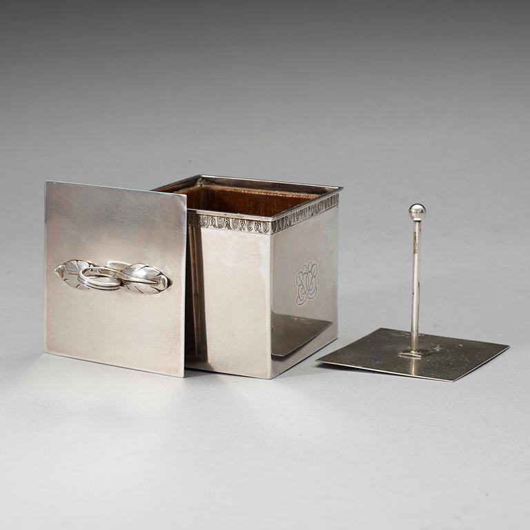 An Atelier Borgila sterling tobacco jar, Stockholm 1937.
