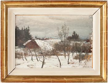 Gustaf Rydberg, "Vinterstudie (Brunnby, Västmanland)" [Winter landscape from Brunnby, Västmanland, Sweden].