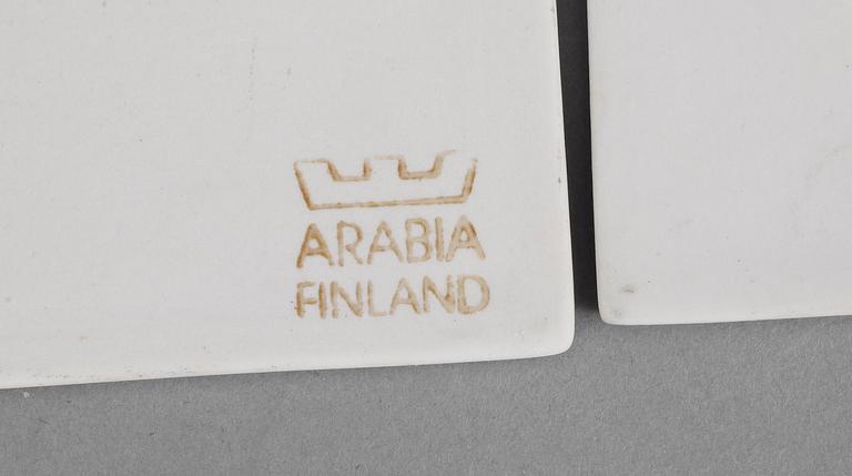 VÄGGPLAKETTER, 6 st, stengods, Heliä Liukko-Sundström, Arabia 1970-80-tal.